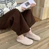 Fashion Fall/winter 2025 Women's Warm and Casual Thick-soled Anti-slip Slippers Retro Style Wear-resistant Flat-bottomed Baotou Mop
