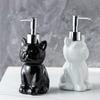 Elegante Keramik-Spenderflasche für Lotion, Handseife und Desinfektionsmittel, nachfüllbarer Behälter mit Katzenmotiv, Haushaltshelfer