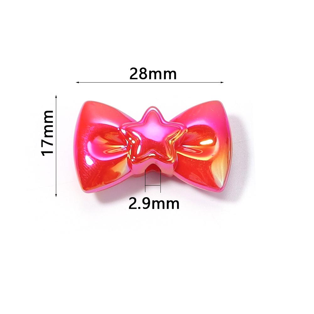 10pcs 17x28mm Bow Acrylic Beads Colorful Sweet Bowkot Loose Beads For Jewelry Making DIY Necklace Phone Chain Keychain Decor