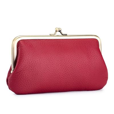 VEROMAN [Italiana Colors] Genuine Leather Long Wallet for Women (Red)