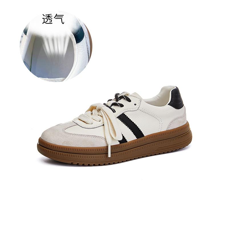 Leather retro German training shoes women's 2025 spring new versatile platform heightening shoes casual Forrest Gump shoes sports women's shoes