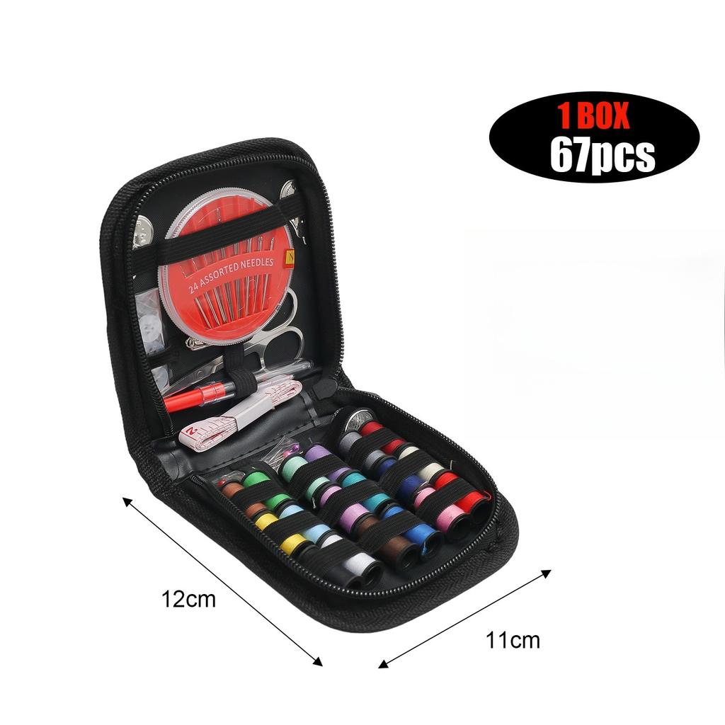172/27PCS Complete DIY Sewing Kit Threads Needles Scissors Buttons Tape Measure Compact Hand Embroidery Mending Travel Tool Set