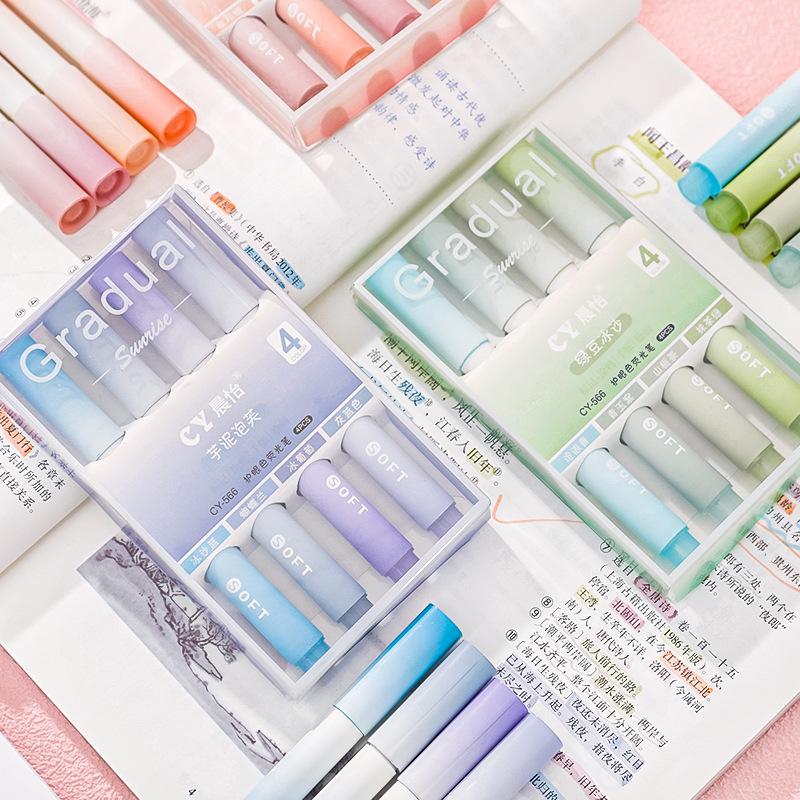 Gradient Fluorescent Pen Set: Student Art & Note Highlighter Pens with Eye Protection