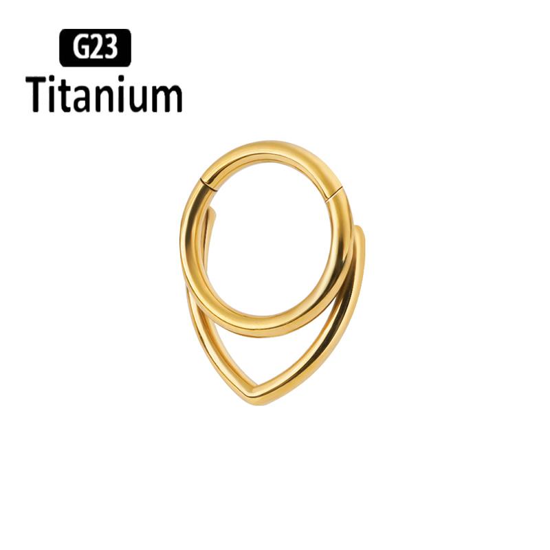 G23 Titanium High Quality  Waterdrop Septum Piercing Clicker Nose Rings 16G Segment Tragus Cartilage Daith Hoop Earrings Zircon