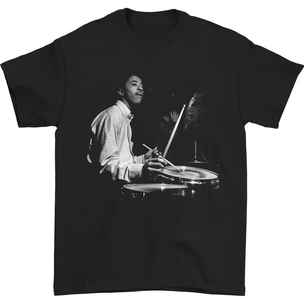 

Tony Williams drummer in concert Black T-shirt short sleeve S-5Xl Unisex T-Shirt L