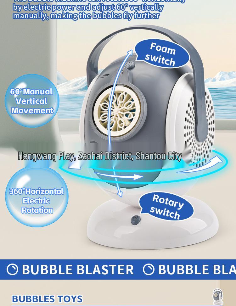 360° Automatic Bubble Machine: Wedding, Party & Kids' Summer Fun Toy