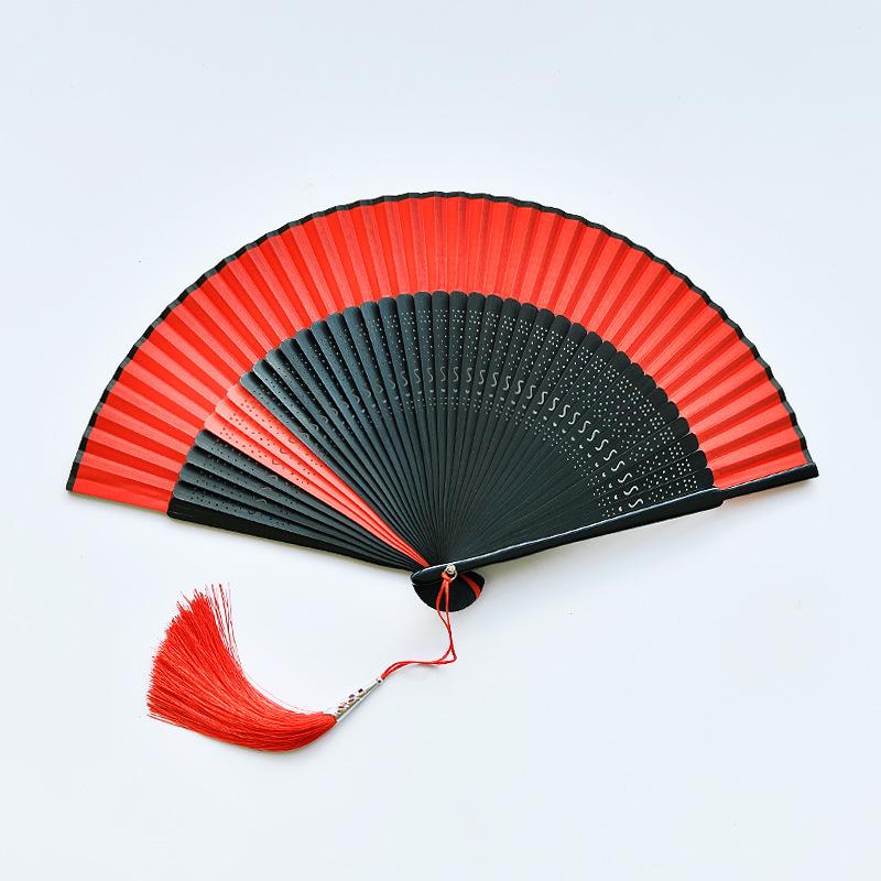 Red Dancing Fan: Classical Chinese Style Folding Fan, Easy-Open Hanfu Accessory