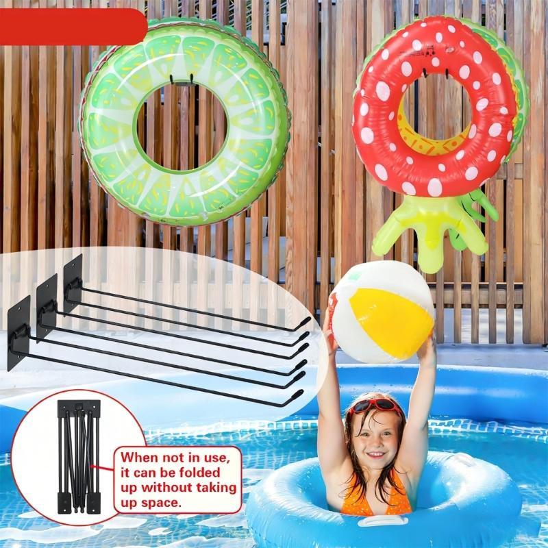 3 Pieces Strong Iron Floating Storage Rack For Swimming Pool Accessories And Outdoor Gears Organization