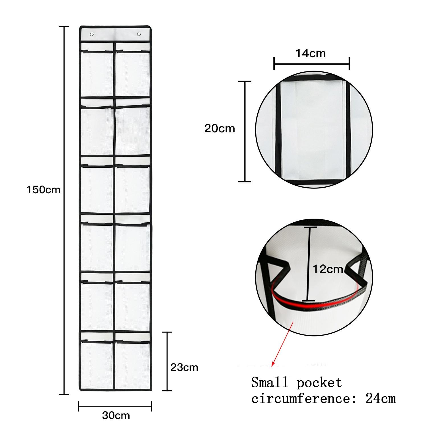 12 Compartments Behind The Door Shoe Storage Hanging Bag Mesh Pocket Slippers Organizing Non-woven Storage Bag G588 2390₽