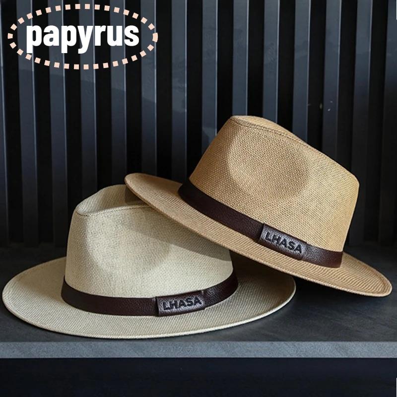 My Extreme Outdoor Activities Women's Coffee Trendy Wide Brim Papyrus Mens Fedoras Summer Solid Color Fedoras Jazz Sun Cap Outdoor Casual Panama Beach Cowboy Hats 56-58Cm