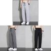 Men Summer Ice Silk Casual Pants With Drawstring Closure For Daily Wear