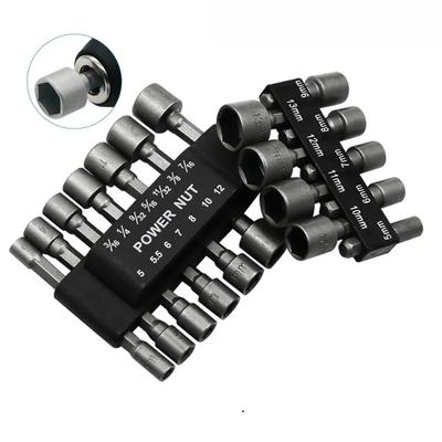 9/14 Stück Sechskant-Stecknuss-Aufsätze Nuss-Treiber-Set Power-Nuss-Treiber Steckschlüssel-Set Bits-Sets Werkzeuge 5mm-13mm