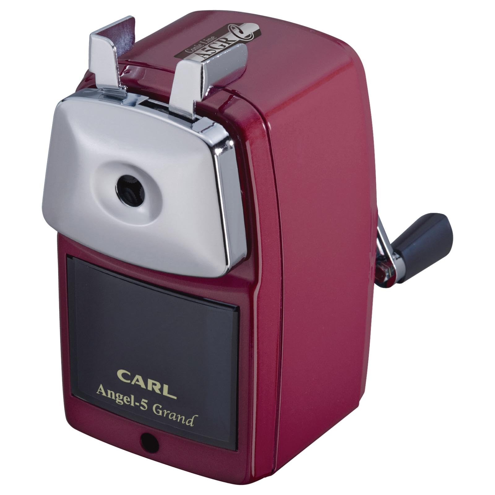 Carl Manufacturing Angel 5 Gran Conic Красная Настольная Ручная Точилка для Карандашей с Регулировкой Сделано в Co., Ltd. Острота, Япония, A5GRC-R