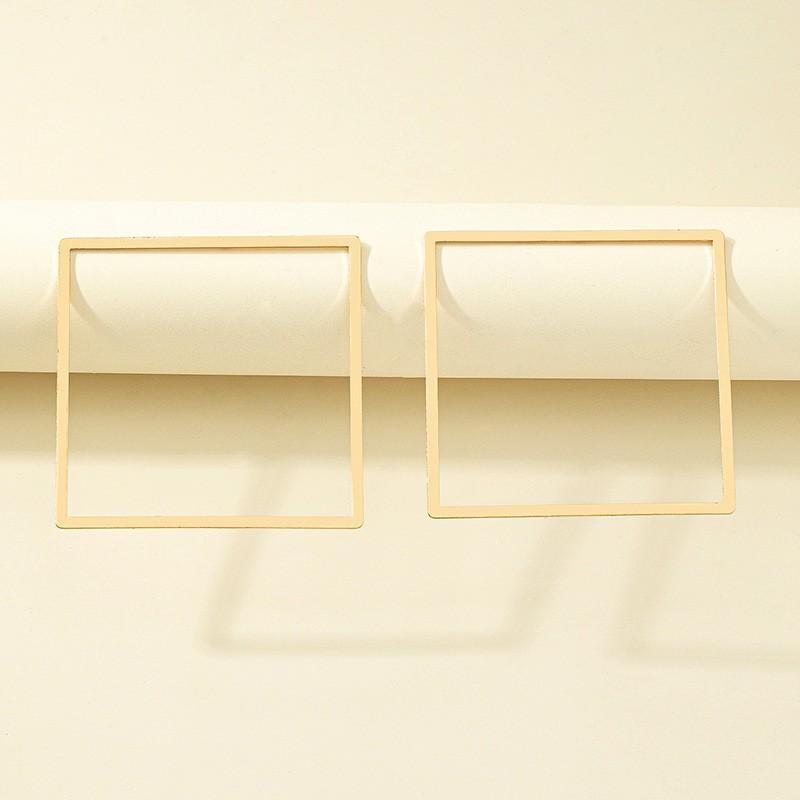 Ins Jewelry E-Commerce 1 Pair Of Simple Metal Oversized Rectangular Frame Earrings Geometric Quadrilateral