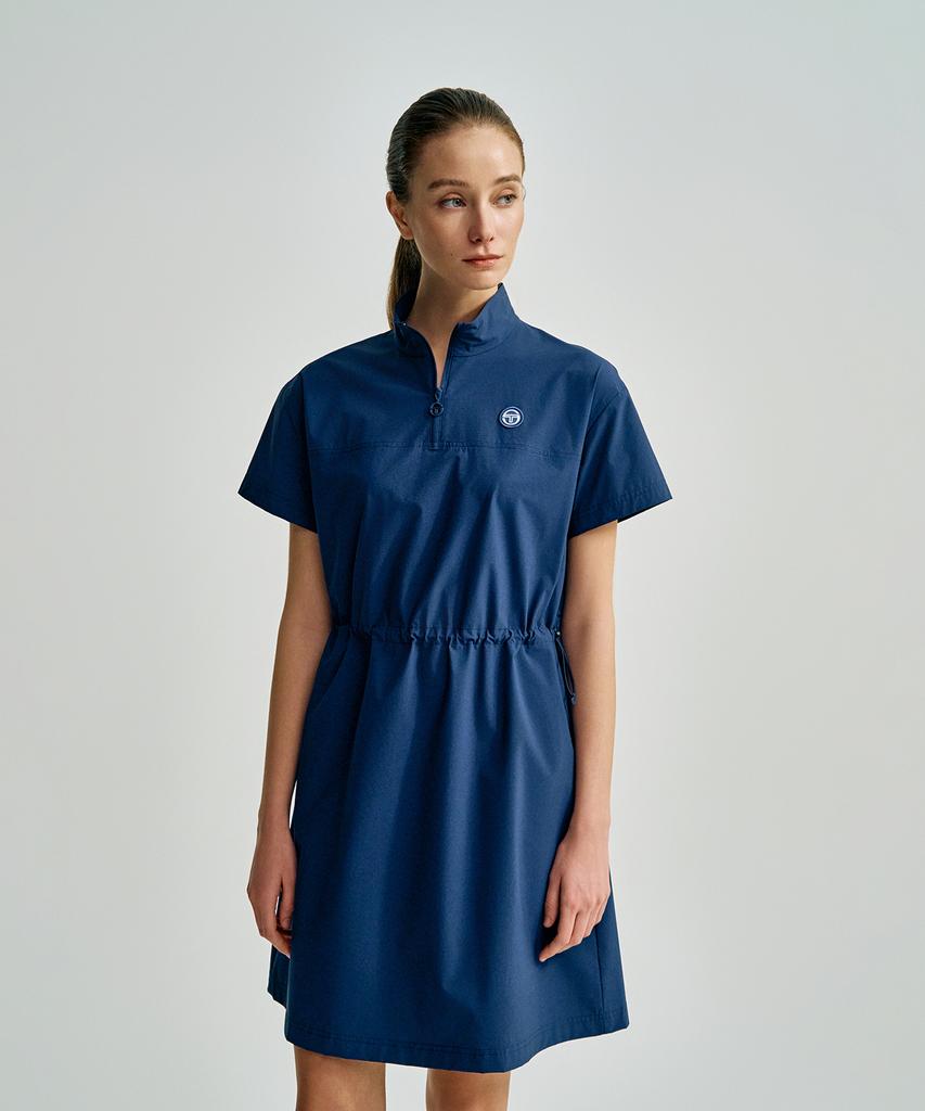 SERGIO TACCHINI W Comfortcool Lightweight Woven Short Sleeve Dress (Navy)