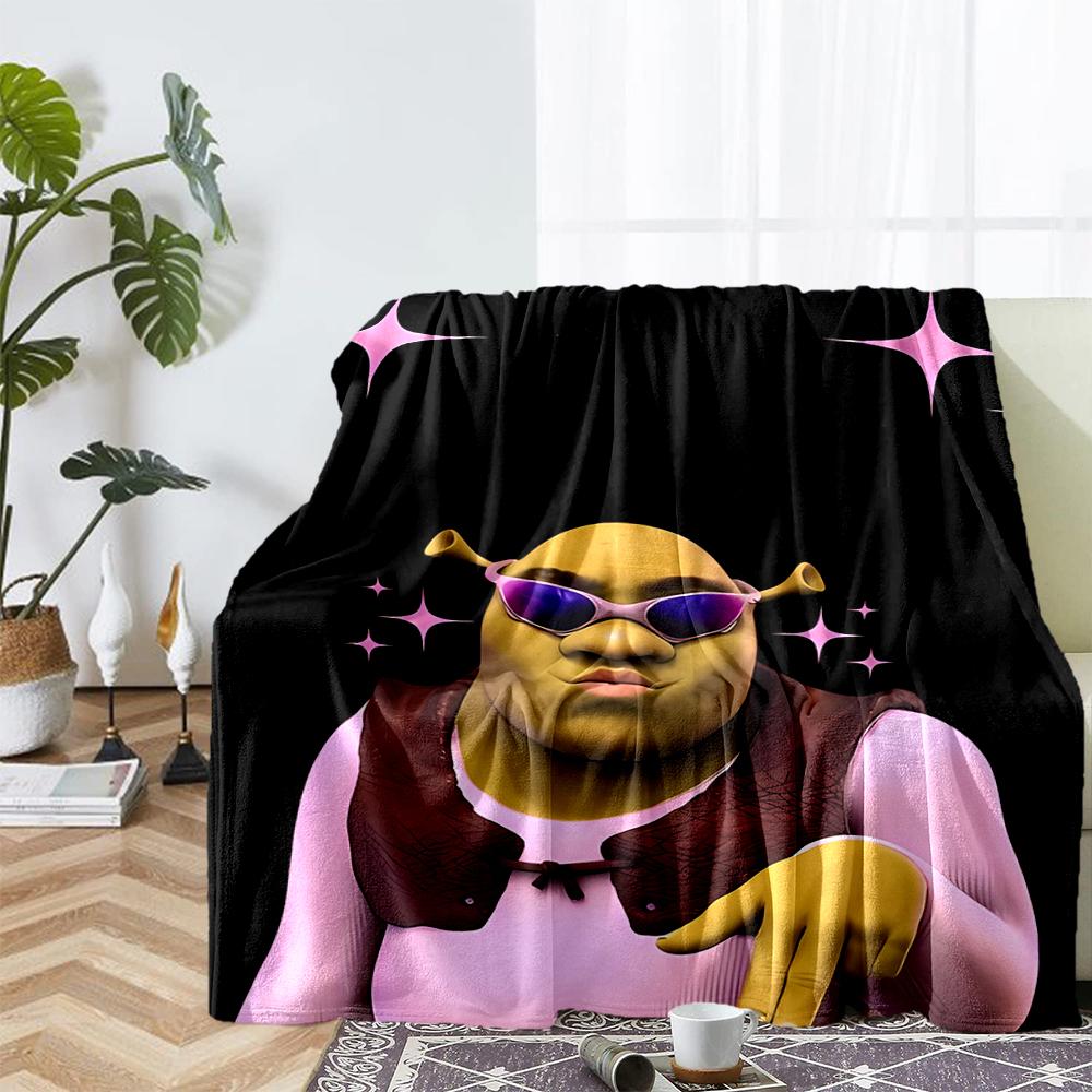 Coperta Stampata a Tema Shrek - Perfetta per Divano, Letto, Viaggio e Uso all'Aperto | Lavabile in Lavatrice, Accogliente e Durevole.
