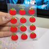 Kawaii Strawberry Tomato 3D Relief Sticker Scrapbook Journal Decoration DIY Epoxy Resin Jelly Stickers for Phone Cases Tablet