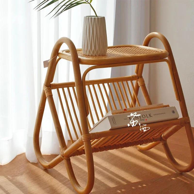 Japanese style natural rattan small tea table living room tea table living room furniture sofa