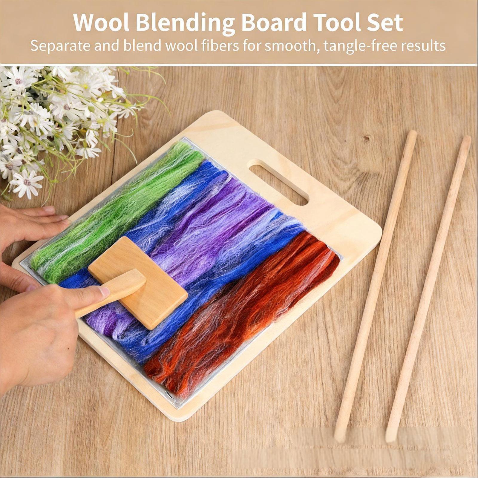 Professional Wool Mixing Board Set Offering 3 Position picks And Smooth Fiber Carding Brushes 1
