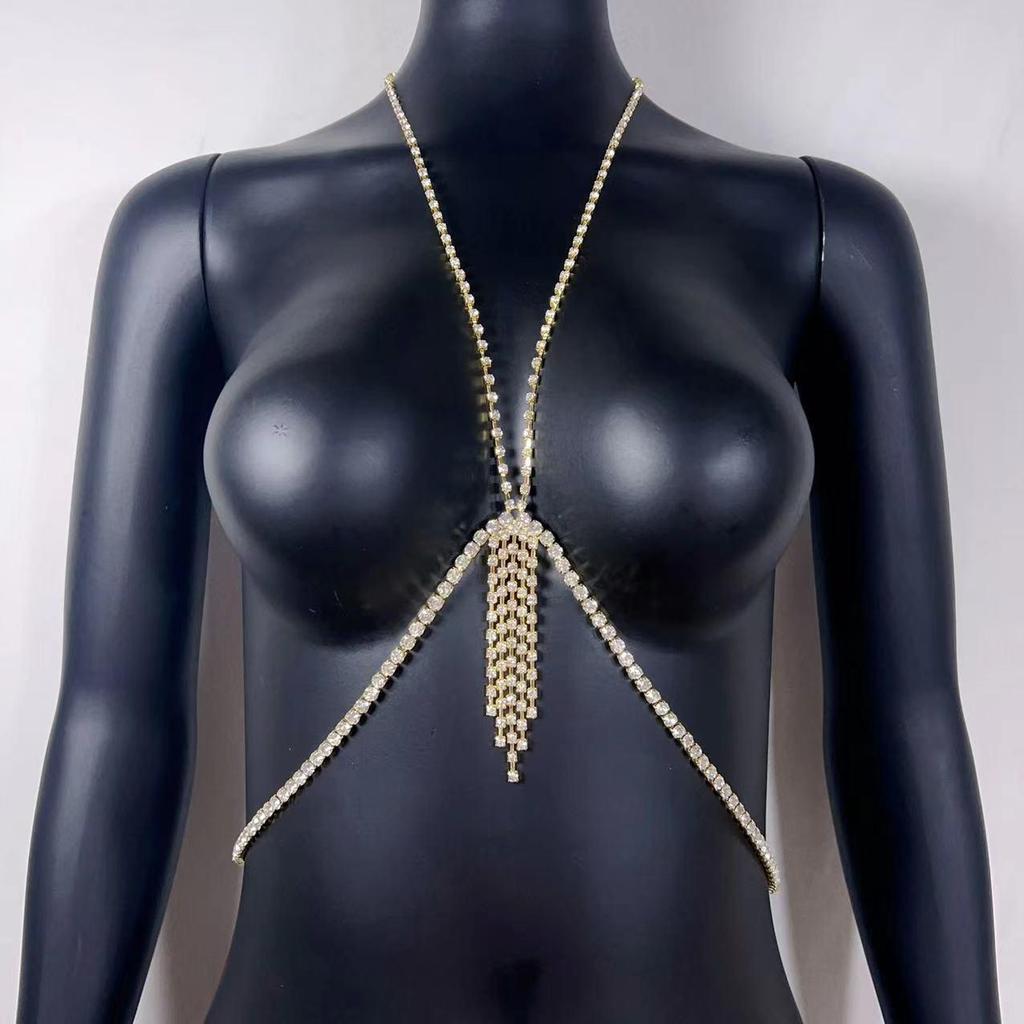 Sparkling Rhinestone & Pearl Body Chain: Fashionable, Versatile, Sexy Jewelry for Nightclubs & Beaches