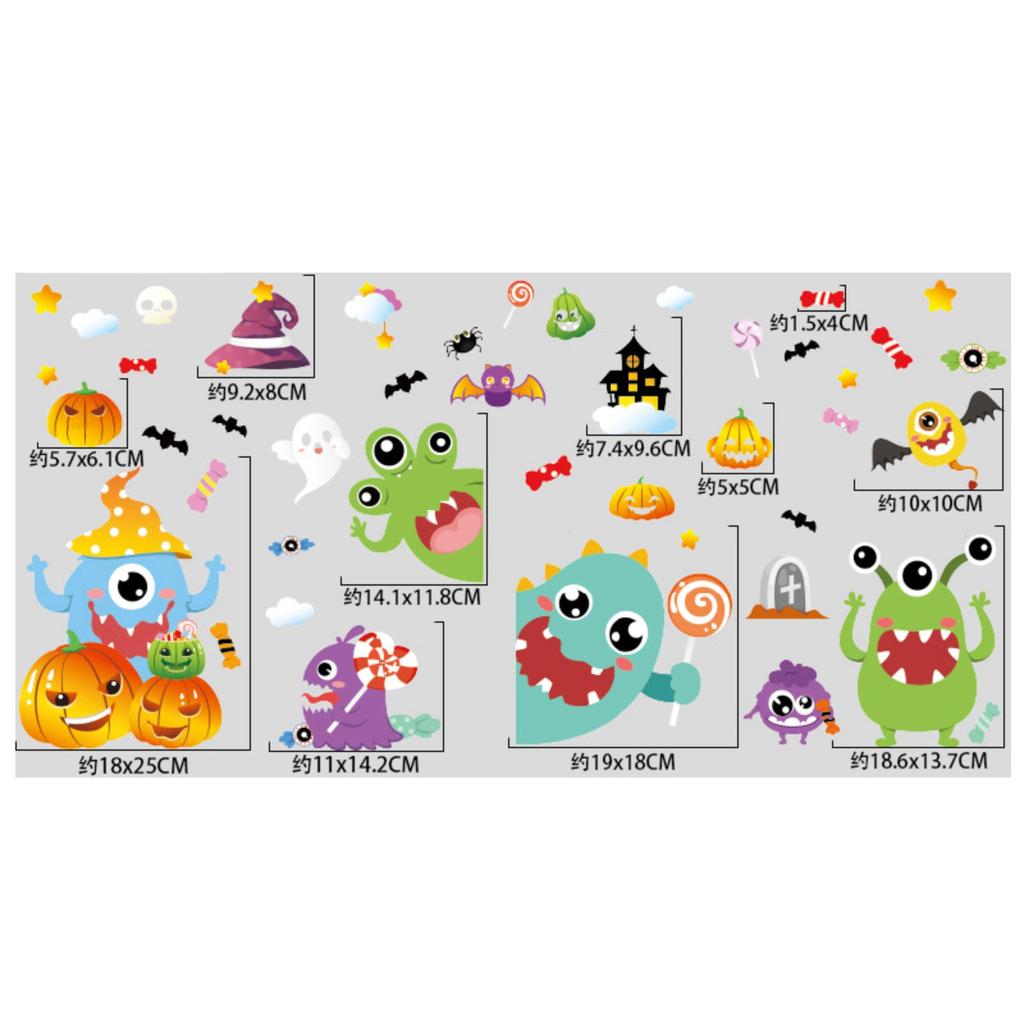 Autocolante pentru ferestre de Halloween, autocolante pentru ferestre de Halloween, pentru decorarea petrecerii de Halloween, fereastră de sticlă, decor interior și exterior pentru casă