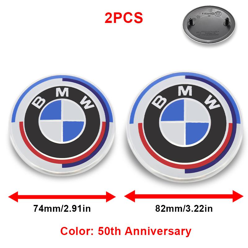 Drswk4 2Pc ABS 82mm 74mm Car Front Hood Emblem Rear Boot Trunk Logo For BMW M G20 G32 G11 X3 X5 X4 X6 X7 G30 G12 F40 F30 X1 Accessories
