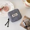 Korean Style Minimalist Cosmetic Pouch,Small Square Makeup Bag with Zipper, Portable Storage for Lipstick, Coin Purse for Women