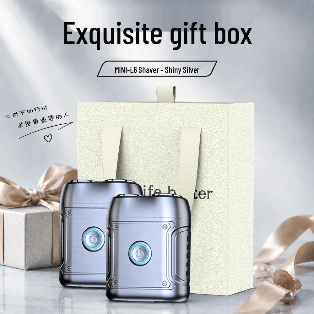 Compact Dual-Head Magnetic Electric Shaver: Rechargeable Razor with Digital Display and Gift Box