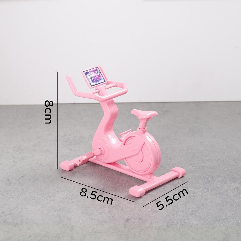 Mini Fitness Equipment Dollhouse Simulation Gym Treadmill Dumbbell Weight Lifting Machine Model Decor 1/12 Doll House Accessory