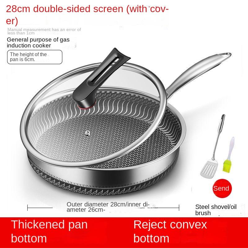 

Немецкая нержавеющая сталь 316, двухсторонняя сковорода с ячеистым покрытием для готовки, сковорода с антипригарным покрытием, сковорода для блинов, сковорода без покрытия