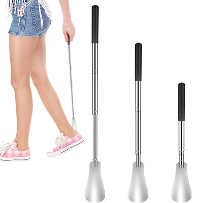 Klakson na boty s dlouhou rukojetí 31-65CM Teleskopický klakson na boty Hladký kov Výsuvný klakson na boty Silný klakson na boty s dlouhou rukojetí pro muže Ženy Ženy Děti