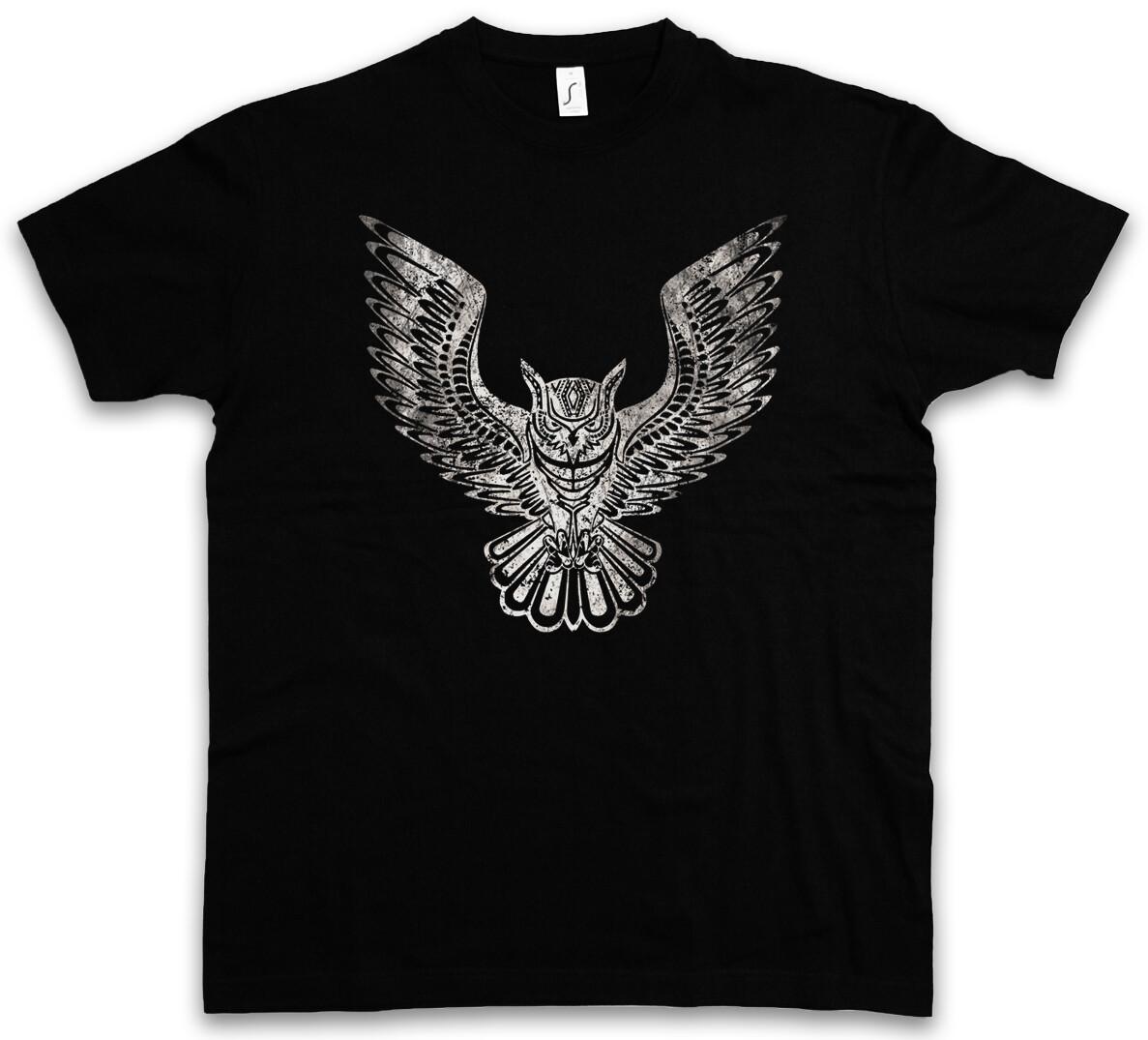 OWL II T-SHIRT Cartoon Cute Hipster Electro Tattoo Bird Rockabella PinUp- XXL