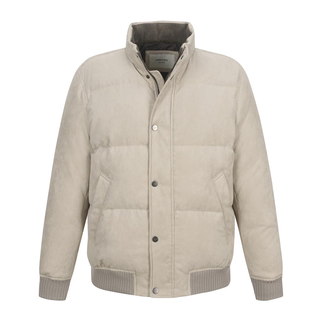 Ferraromilano Suede Goose Down Jumper Beige (Am0Ejp40253)
