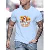 Basset Hound In Sunflower Basket Graphic Tee Men's Casual Cotton Short Sleeve T-Shirt