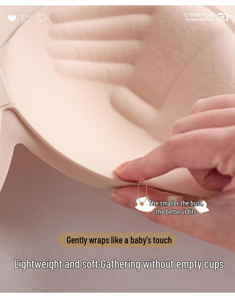 Women’s Seamless Push-Up Bra: Enhances Smaller Bust, Side Support, Anti-Sagging, Wirefree