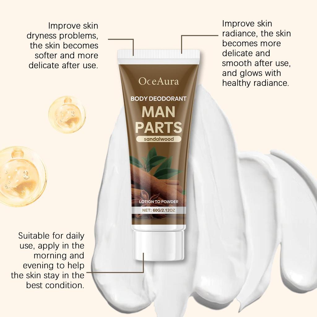 Men's Body Odor Control Cream - Gentle & Non-Irritating Daily Care for Comfortable Skin Protection