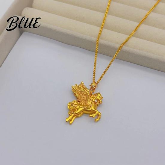 Pegasus Pendant Necklace Gold Tone Winged Horse Mythological Symbol of