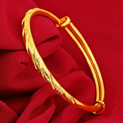 Not Fade Forever Real 14K Gold Bangles Jewelry Women Gold Pulseira Feminina Bizuteria Wedding Gemstone 14 K Gold Bangles Females