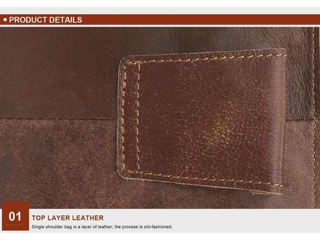 Men's Genuine Frosted Leather Waist Bag - Durable Zipper Sports & Work Belt Bag