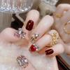 Cute Japanese Cat Eye Short Handmade False Nails Nail Art Stickers