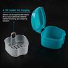 Blue denture case, denture cup with strainer, denture bath box, denture storage box with basket net, travel container holder
