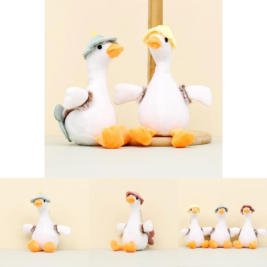 Porte-clés Peluche Mignonne Oie Blanche Poupée Canard Dessin Animé Accessoire Sac à Dos