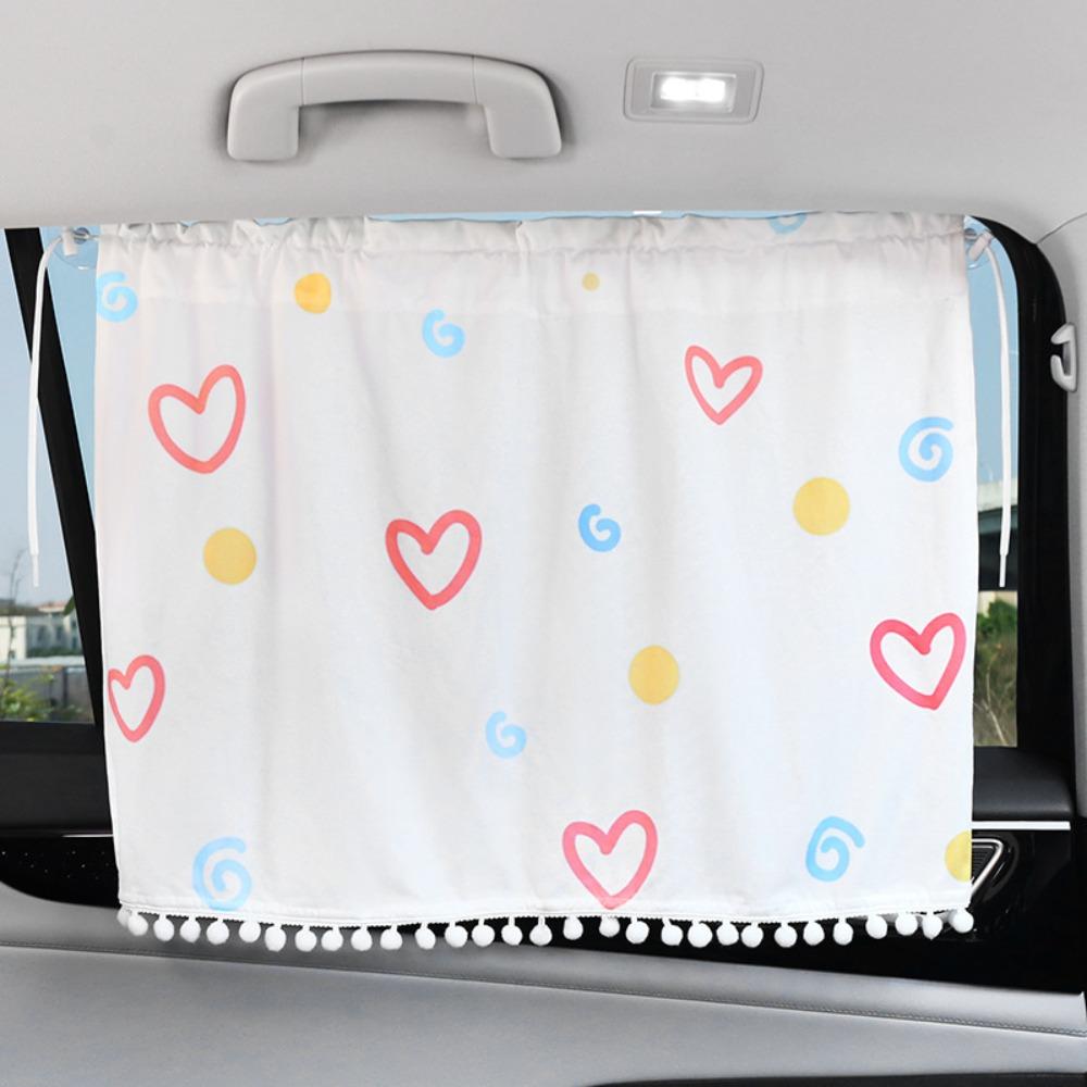 Suction Cup Cartoon Car Curtain Flower Car Blackout Curtain Car Sunshade Curtain Car Window