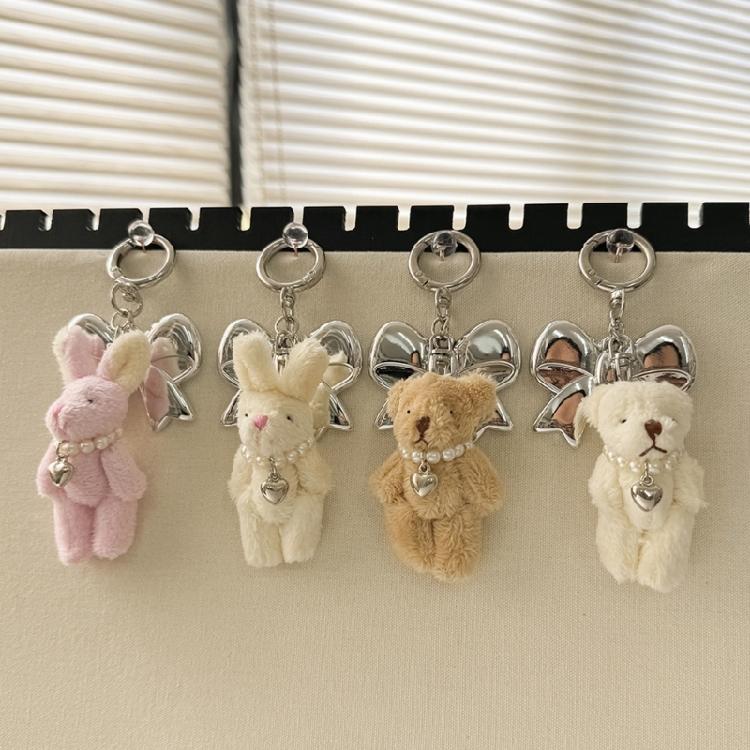 Fashionable Plush Bear Keychain Phone Charm Unique Keyring Cartoon Bag Pendant Accessory for Purse Wallet Handbag