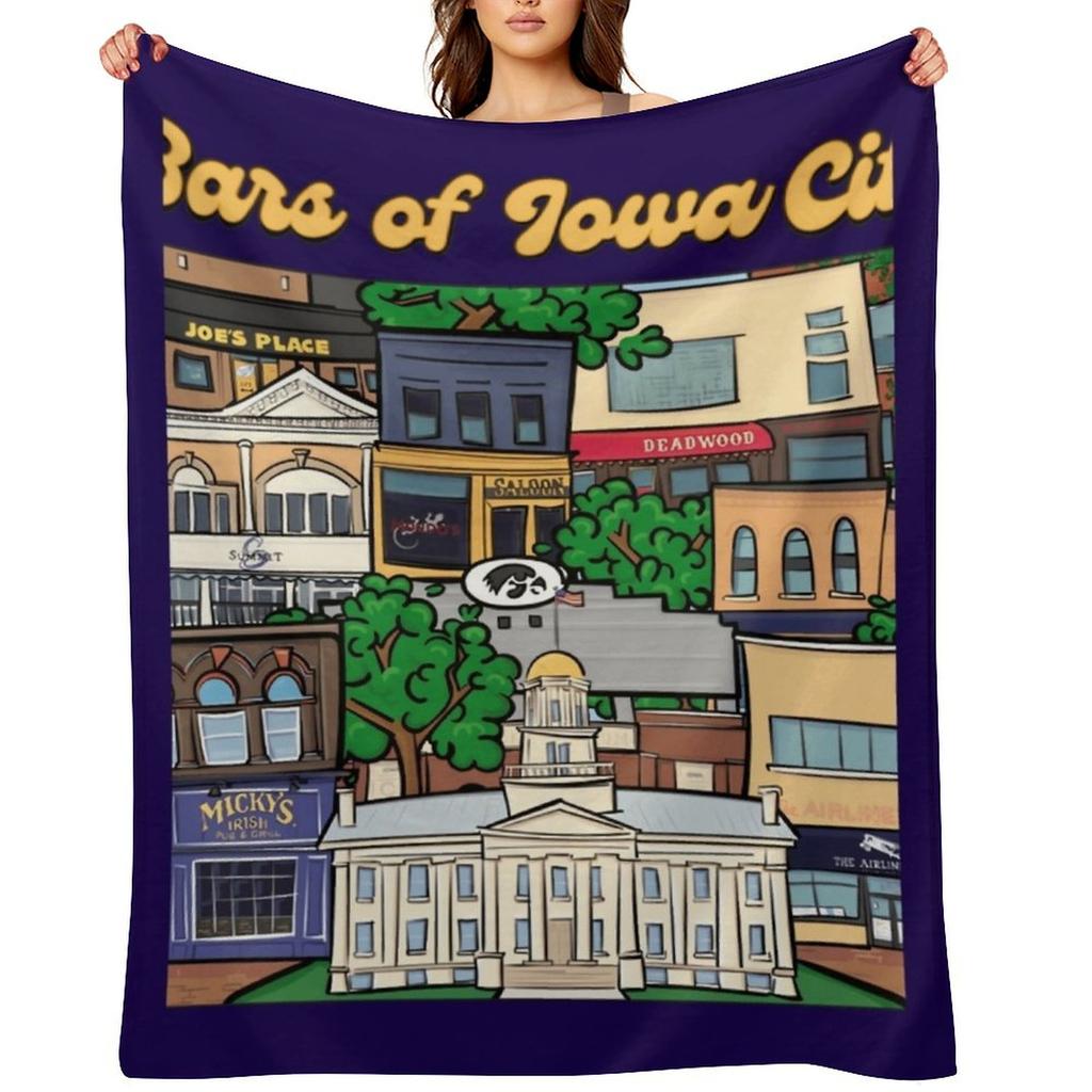 Bars of Iowa City Throw Blanket Hairy Plush Beautifuls Cosplay Anime Blankets