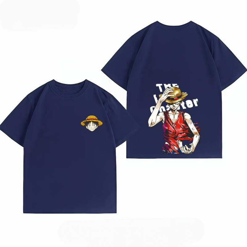 Abbigliamento Unisex Nuovo Cotone Traspirante T-shirt Estiva Pezzo Unico Stampa Fronte/Retro Luffy Streetwear Casual T-shirt Unisex