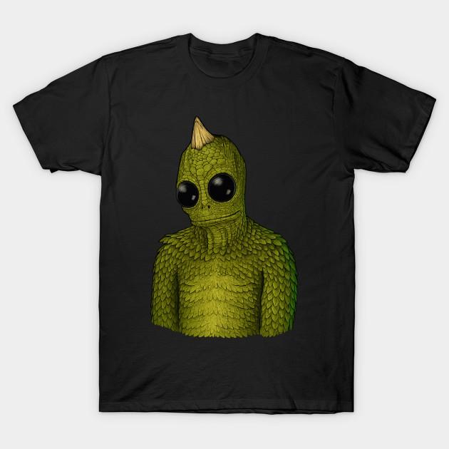 Men Black Print T-shirt S-S-S-S Sleestak Land Of The Lost No-Cut Transfer Paper Print Cotton Tshirt S чёрный