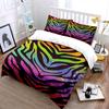 Bright Neon Zebra Stripe Bedding Set Bedding Set (1 Duvet Cover, 2 Pillowcases, Duvet Not Included)