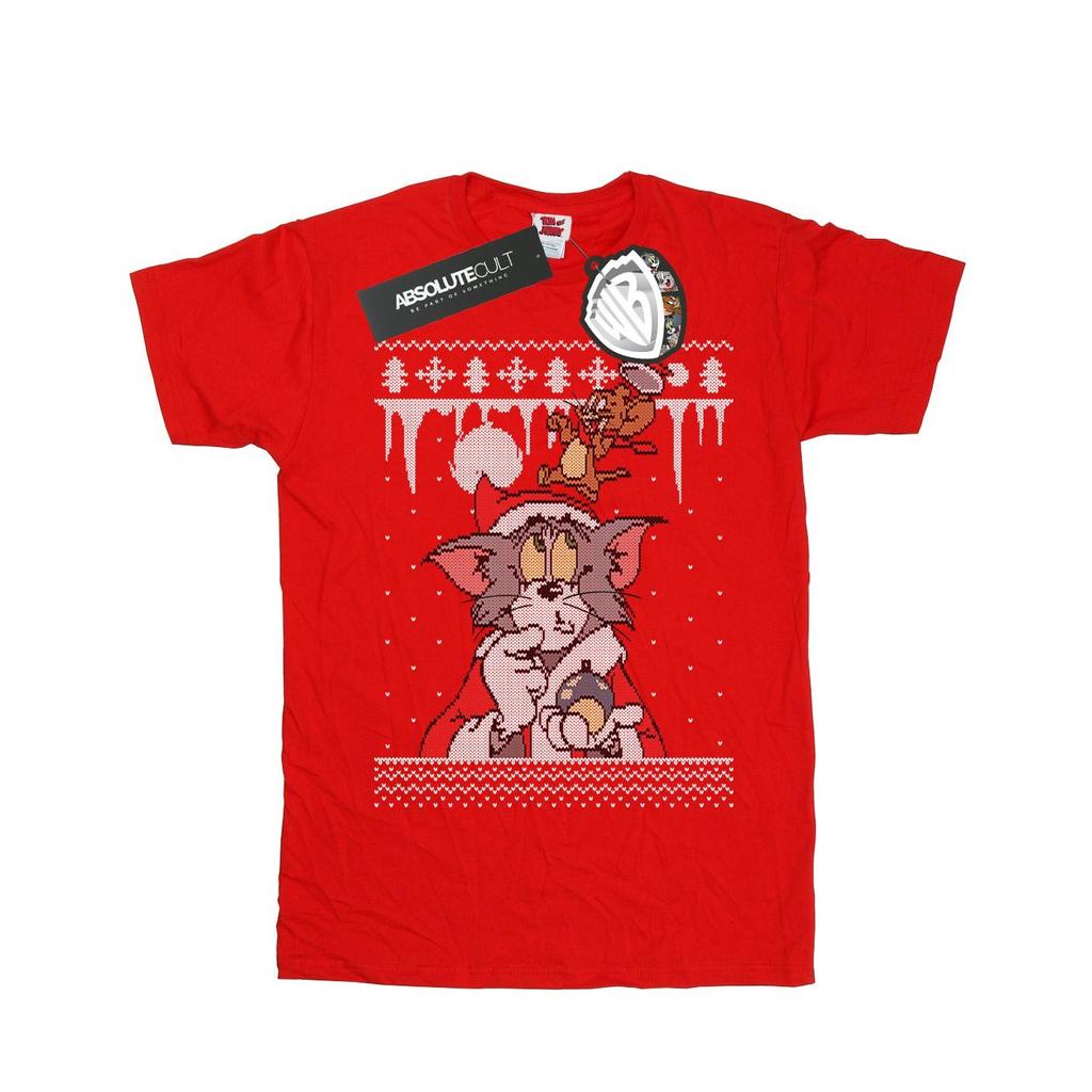 Tom and Jerry Boys Christmas Fair Isle T-Shirt