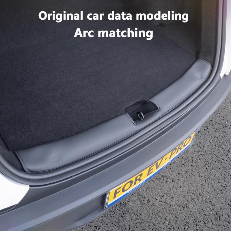 Für Tesla Model Y Juniper 2025-2026 Leder Kofferraumschwellenschutz Schutzabdeckung Hinterer Ladeboden Schwellenleiste Kratzfeste Zubehörteile